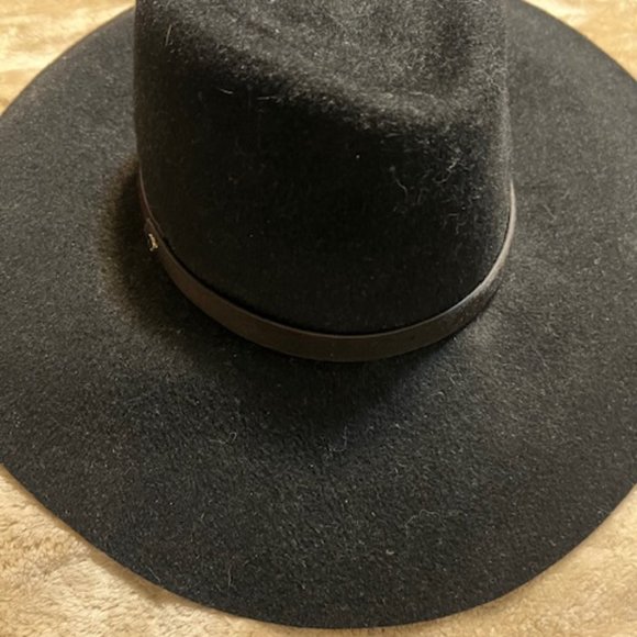 NWT Inverni Italian Black Rabbit Hair Wide Brimmed Hat 58cm main image 2